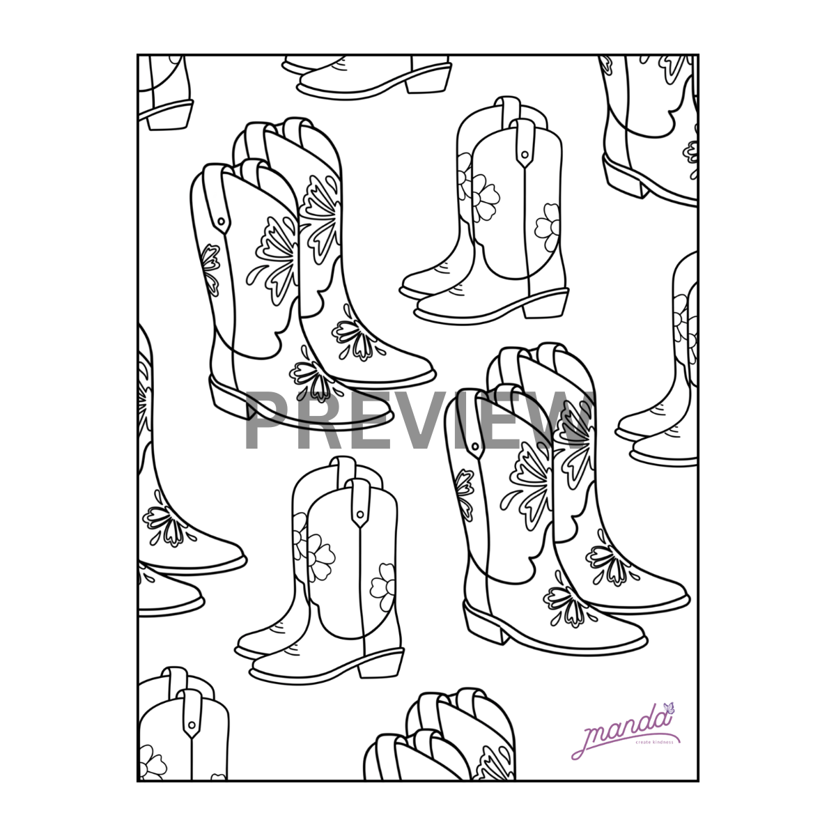 Cowgirl Tilly's Coloring Book - Digital Download