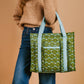 The Everyday Quilted Tote Bag–Everbloom Forest Green