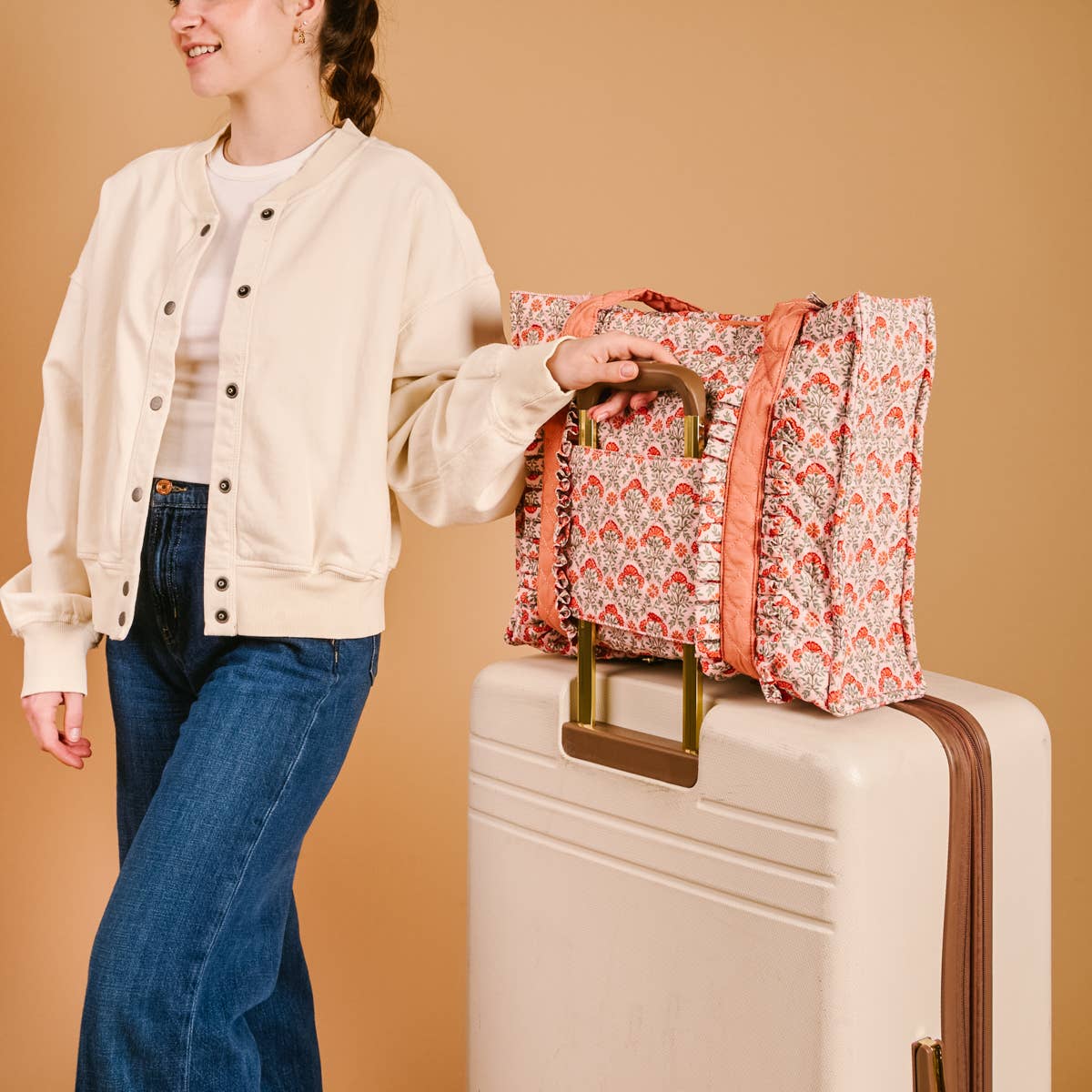 The Everyday Quilted Tote Bag–Everbloom Dusty Rose