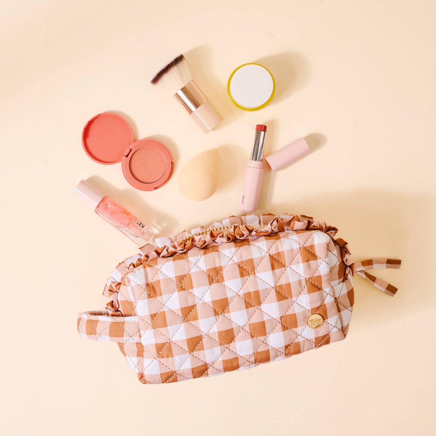 Essentials Quilted Pouch-Maple Gingham