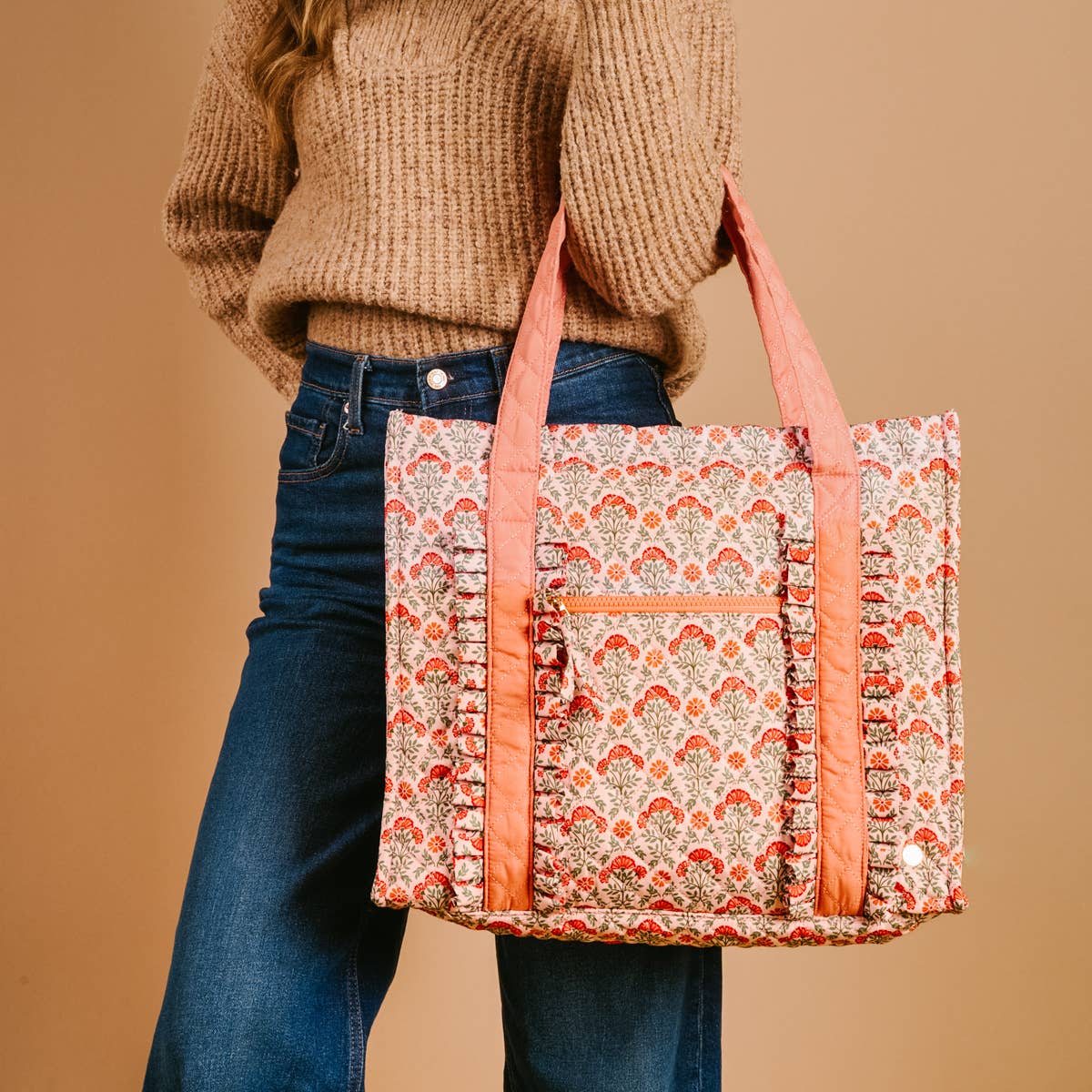 The Everyday Quilted Tote Bag–Everbloom Dusty Rose