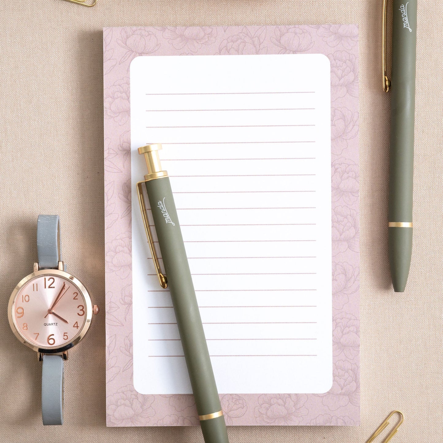 Pressed Peony Notepad