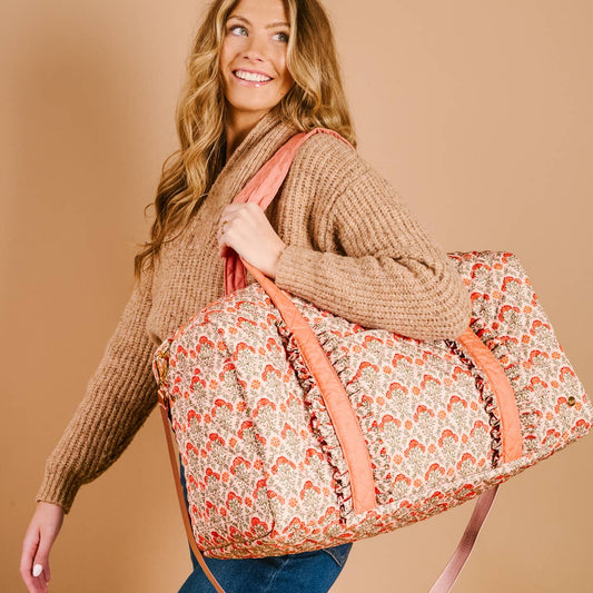 On-the-Go Quilted Weekender Bag–Everbloom Dusty Rose