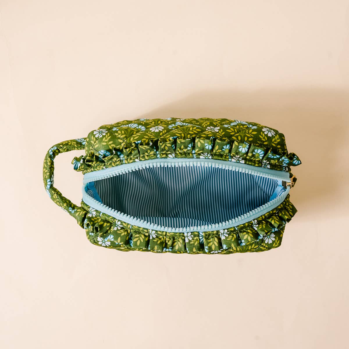 Essentials Quilted Cosmetic Pouch–Everbloom Forest Green