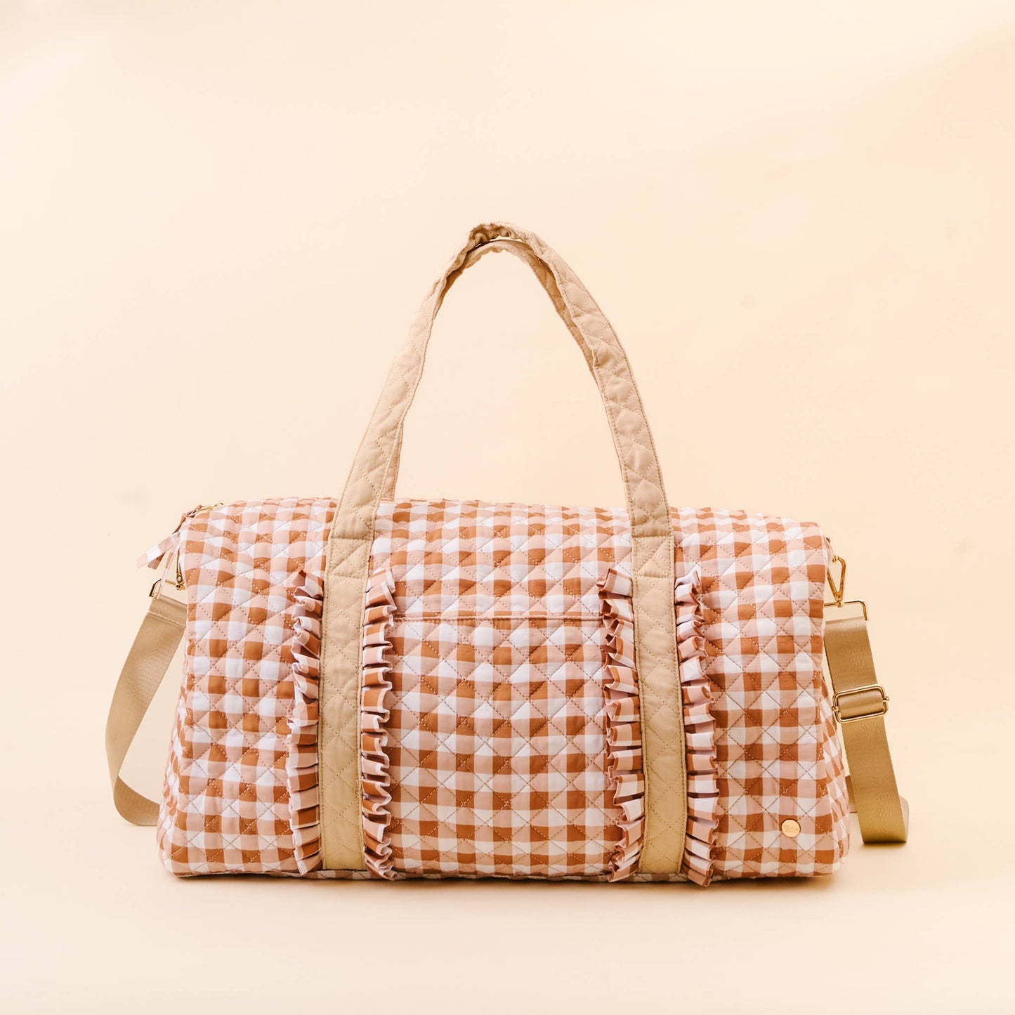 On-the-Go Quilted Weekender Bag-Maple Gingham