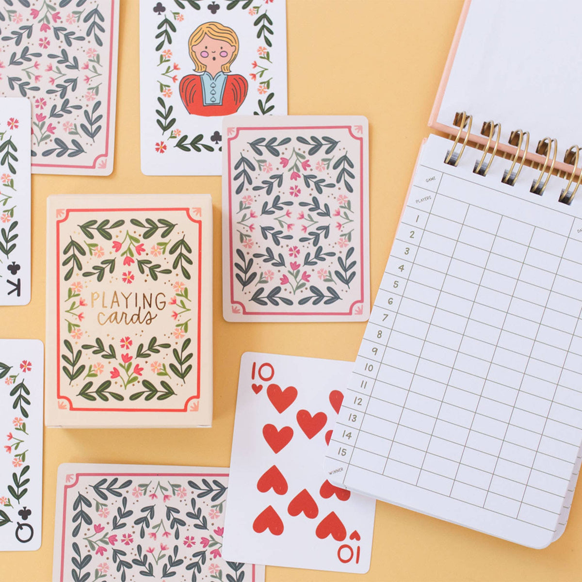 Floral Playing Cards & Notebook